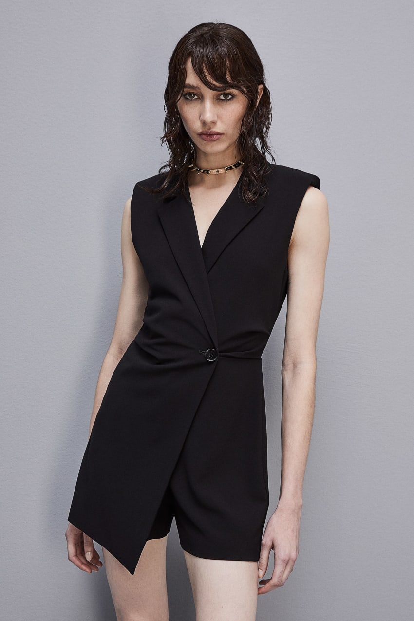 Patrizia Pepe Sleeveless Jumpsuit In Sablè Crepe Fabric Mustat | VTQ190643