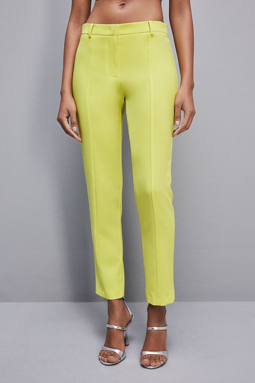 Patrizia Pepe Slim Cigarette Pants In Sablè Crepe Fabric Keltainen | JIH154678