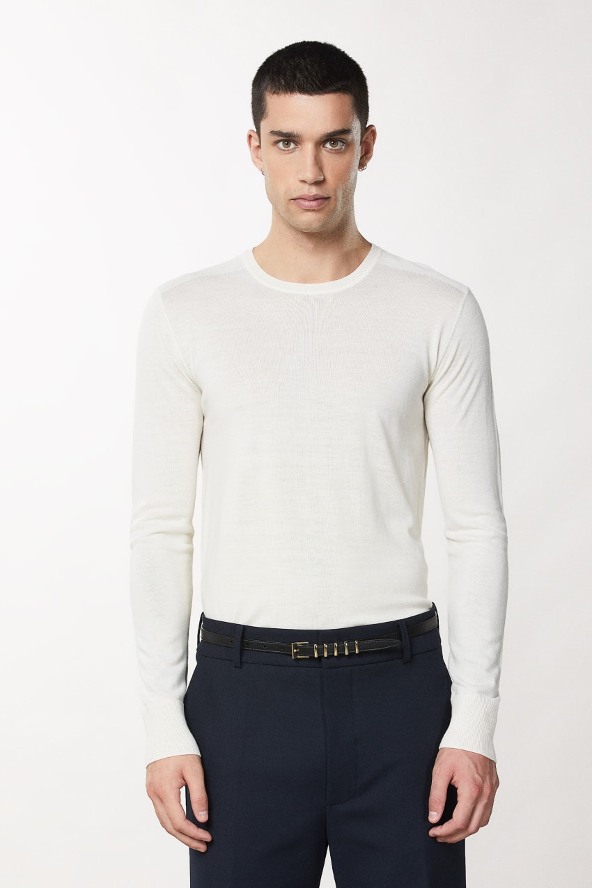 Patrizia Pepe Slim Fit Wool Sweater Valkoinen | REB547230