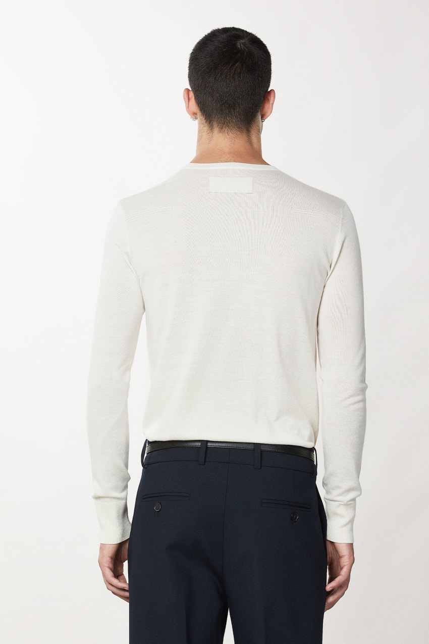 Patrizia Pepe Slim Fit Wool Sweater Valkoinen | REB547230