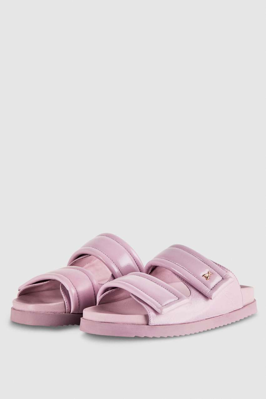 Patrizia Pepe Slippers With Logo And Leather Lining Violetit | OEK765238