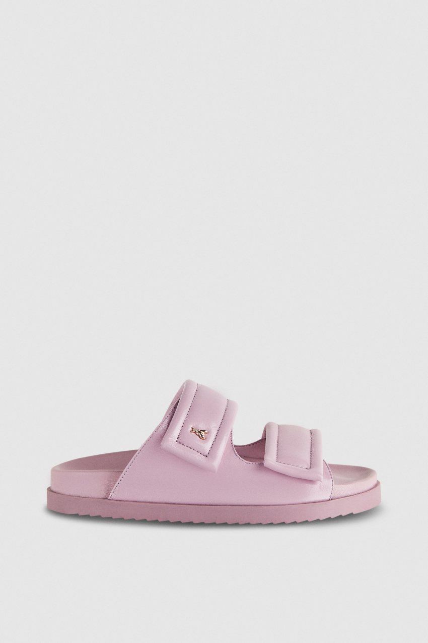 Patrizia Pepe Slippers With Logo And Leather Lining Violetit | OEK765238