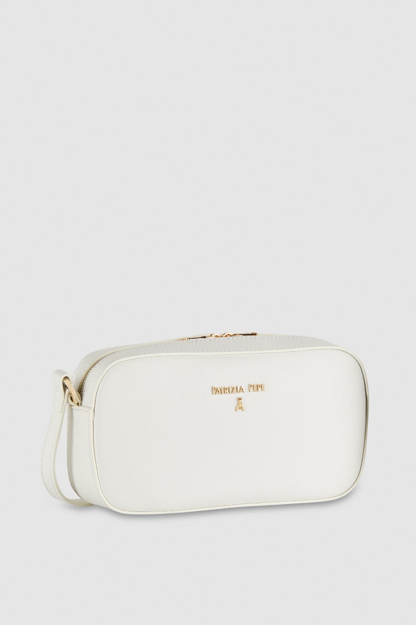 Patrizia Pepe Small Graphic Case Shoulder Bag Valkoinen | QNA062159