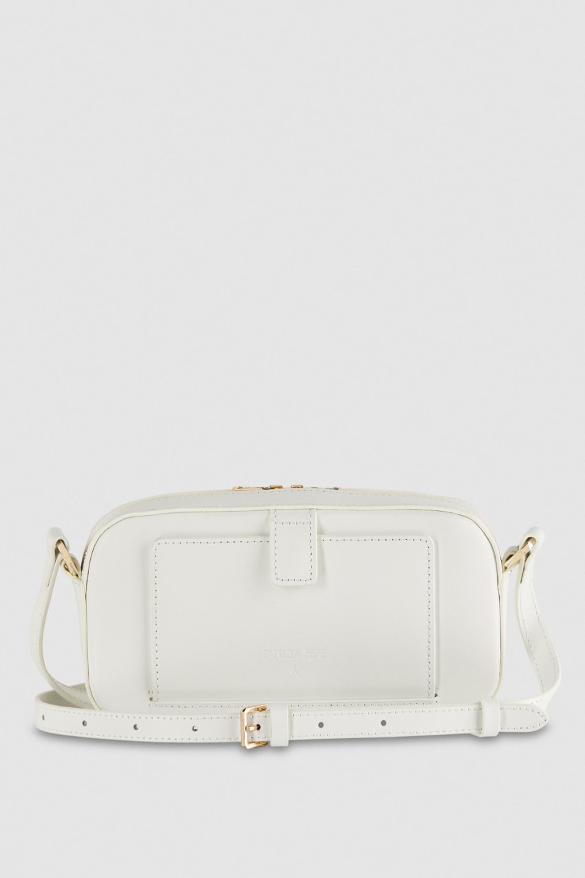 Patrizia Pepe Small Graphic Case Shoulder Bag Valkoinen | QNA062159