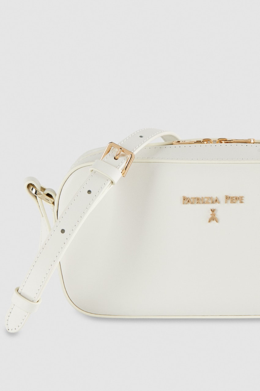 Patrizia Pepe Small Graphic Case Shoulder Bag Valkoinen | QNA062159