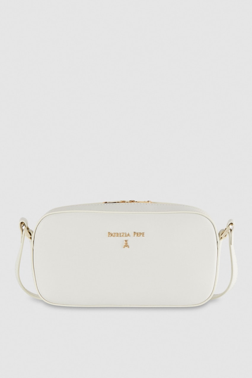 Patrizia Pepe Small Graphic Case Shoulder Bag Valkoinen | QNA062159