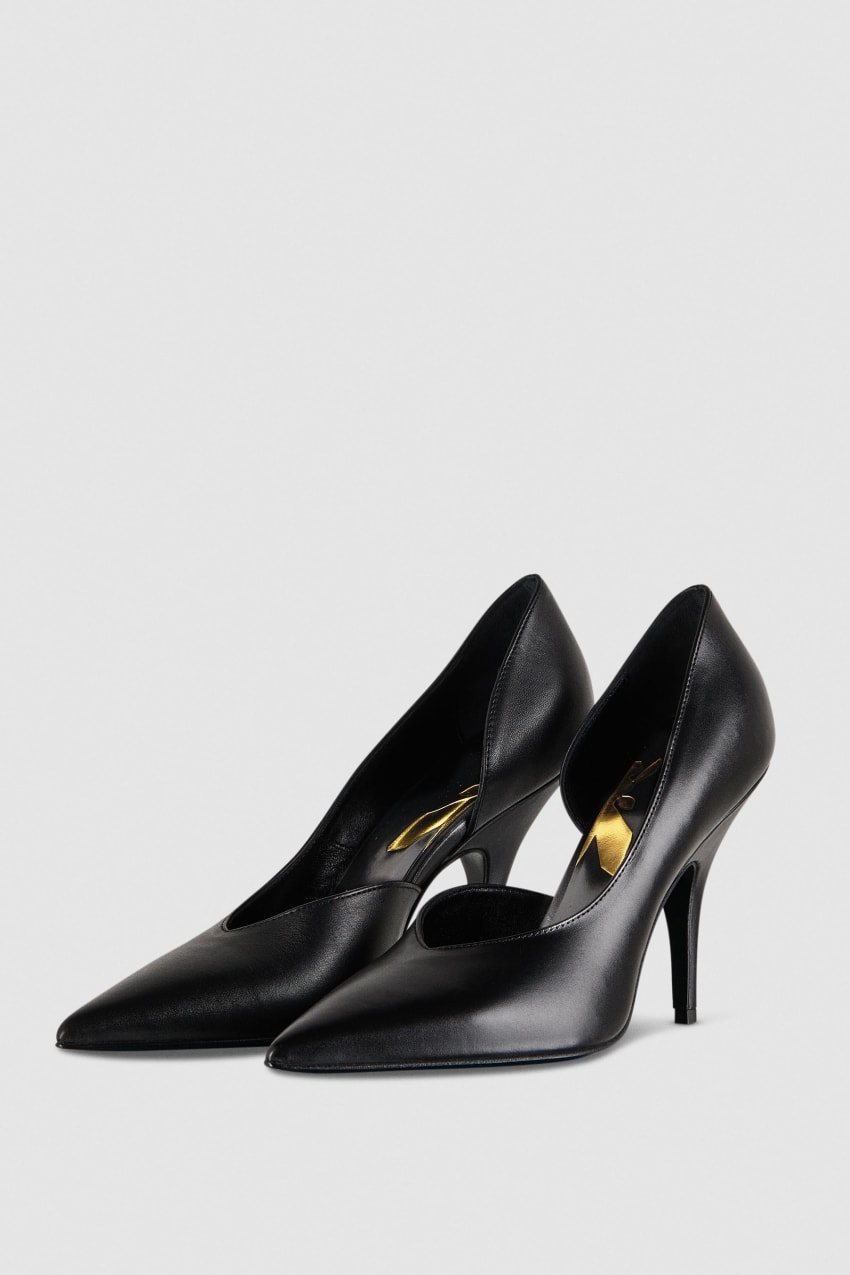 Patrizia Pepe Smooth Leather Pumps Mustat | FKH638701