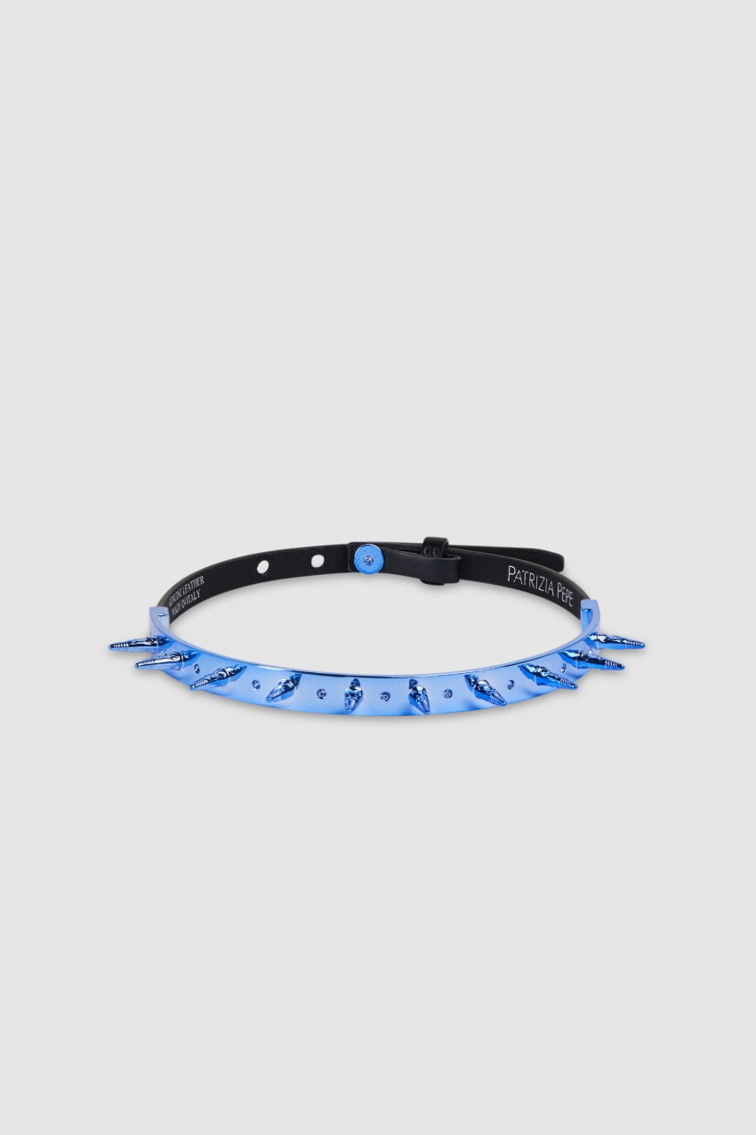 Patrizia Pepe Studded Leather Choker Sininen | XVU379052