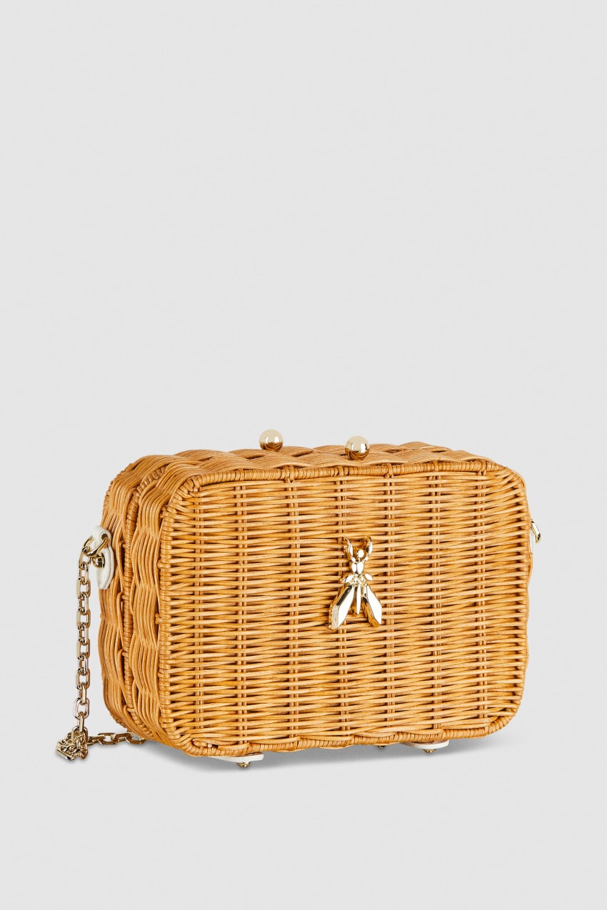 Patrizia Pepe Wicker Shoulder Bag Valkoinen | OKV930816