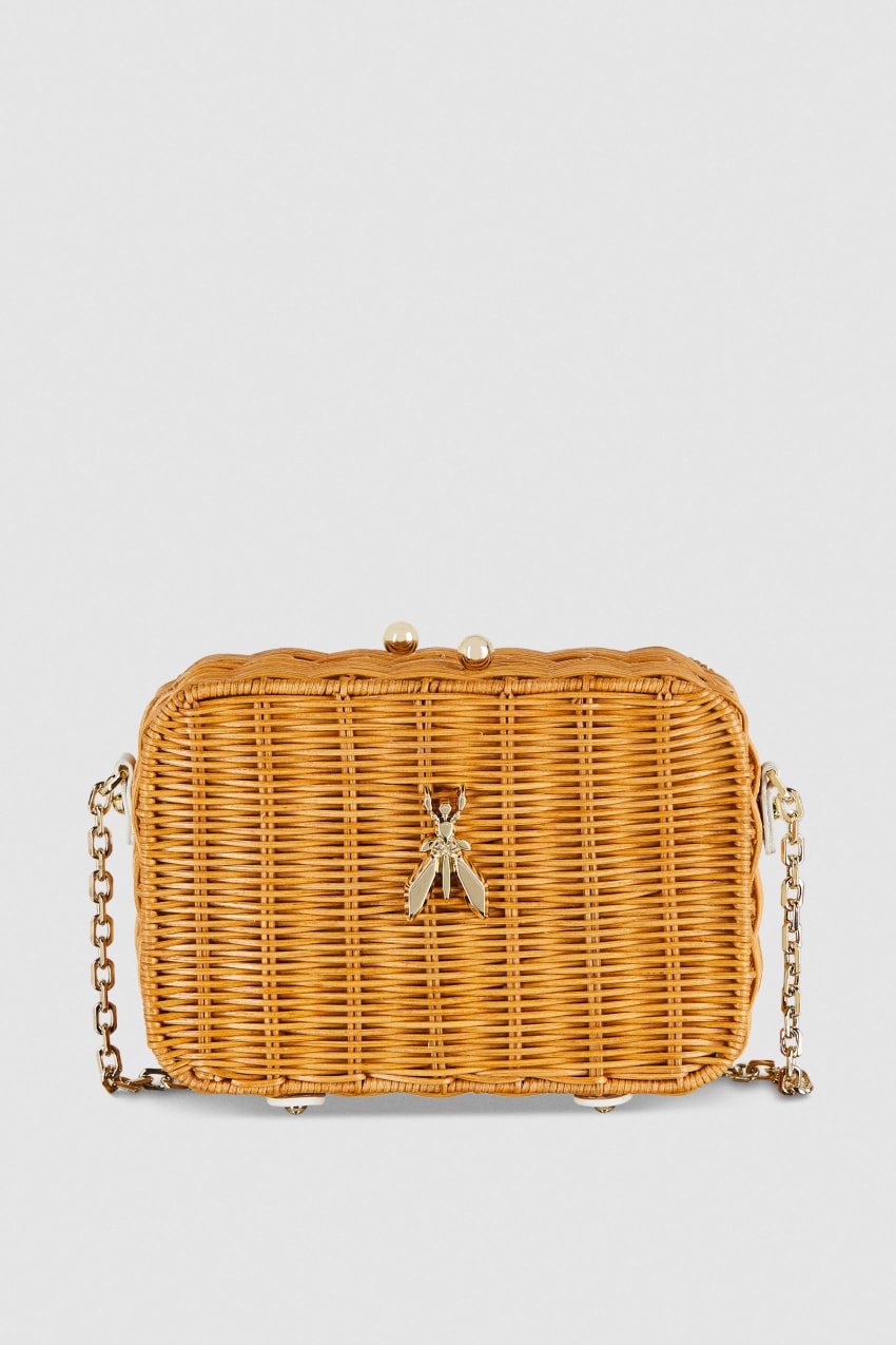 Patrizia Pepe Wicker Shoulder Bag Valkoinen | OKV930816